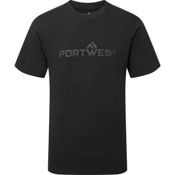 Pánské tričko PORTWEST B198 / Pánské bavlněné tričko - černá L