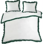 Saténové povlečení 160x200 Eliza bílozelené zdobené volánky Eurofirany 220426904