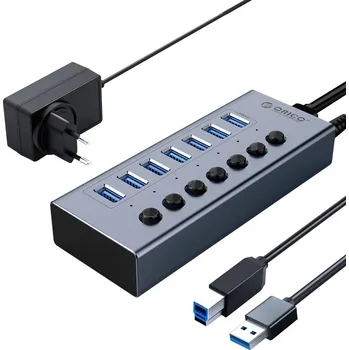 USB hub OEM ORICO USB 3.0 Hub Pro (7 Portů, 12V Napájení)