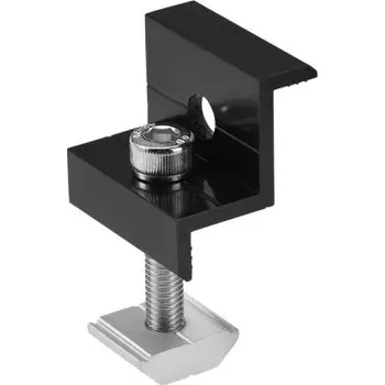 držák na solární panel Držák koncový 30-35mm ČERNÝ pro solární panely na lištu, hliníkový