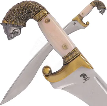 Replika zbraně Meč Falcata Alexandr Veliký s mosazným jílcem