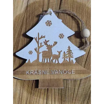 Vánoční dekorace Stromeček k zavěšení Krásné Vánoce