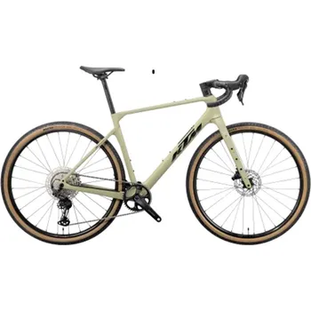 Jízdní kolo Gravel kolo KTM GRAVELATOR PRO 2026 MINERAL GREEN MATT (BLACK GLOSSY) Barva: Zelená, Velikost: L Karbonový rám | Shimano GRX 1x12 | kola Ibex TLR |pedály nejsou součástí