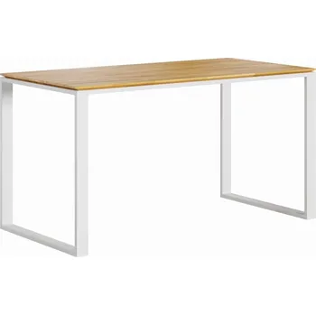 Psací stůl Bílý psací stůl s úzkou dřevěnou deskou a podřezáním 130x70 - Bílá , ANO , 140x70 cm