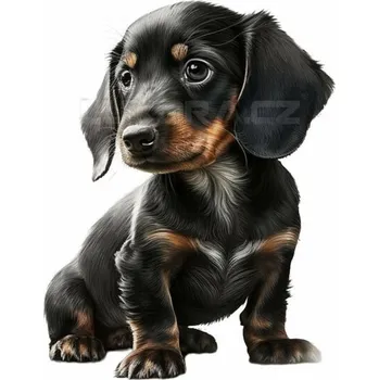 Nášivka Nažehlovačka Jezevčík černý štěně - 10 x 12 cm