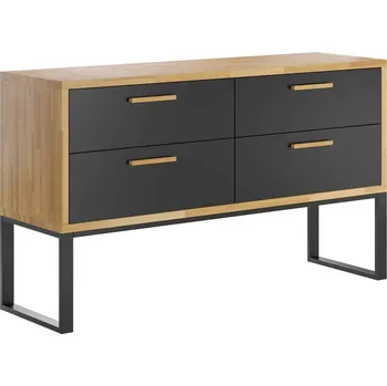 Komoda Komoda do kanceláře nebo pracovny. Moderní, podkrovní styl. Černá barva. široký. 140 cm - Černá