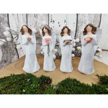 Anděl Pruel bílý 9 cm, balení 12 ks mix druhů