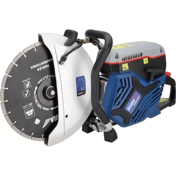 řezačka na dlažbu Dedra benzínová řezačka na beton, asfalt 3,5 kW, 350x25,4 mm DED8836 s vodním chlazením (Dedra DED8836 silničářská řezačka betonu se spalovacím, dvoutaktním motorem)