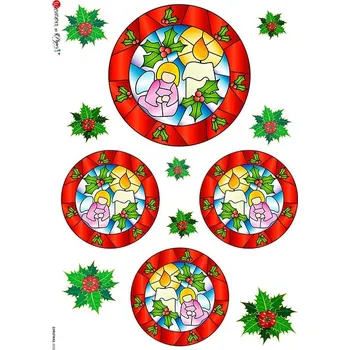 Umělecký papír Rýžový papír na decoupage - A4- Vánoční vzory CH0020