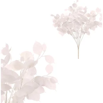 umělá květina Sada Trs s penízkovými lístky, 2 ks, bílá, 39 cm