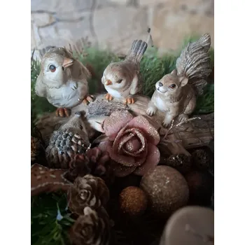 Vánoční svícen SimplyGift Adventní svícen třpytivý zvířátka zelená a hnědá