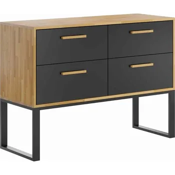 Komoda Komoda ze dřeva a kovu. Lat. 110 cm - Černá