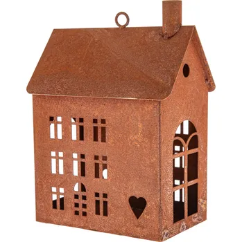 Svícen Kovový svícen Rustik House, 15 x 9,5 x 23 cm, měděná