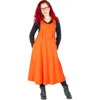 Dámské šaty Oranžové bavlněné šaty s laclem Jayleen Orange XS