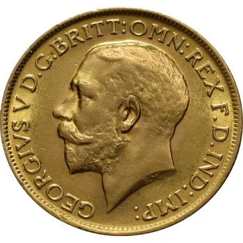 Zlatá mince Anglie/Velká Británie "Sovereign George V (1911-1936)", 1915, 7,32 g ryzího zlata (0,917 proof).