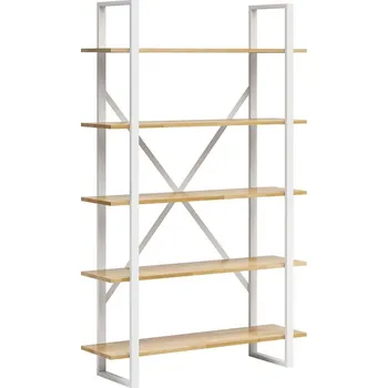 Knihovna Módní knihovna do kanceláře nebo pracovny s 5 policemi - Bílá