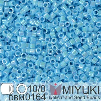 Korálek Korálky Miyuki Delica 10/0. Barva Op Turquoise Blue AB DBM0164. Balení 5g.