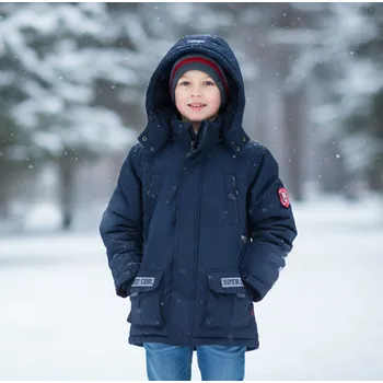 Chlapecká bunda KUGO BU602 Chlapecká zimní bunda tm.modrá 100