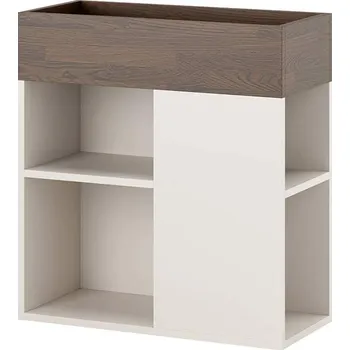 Vyvýšený záhon Květinový záhon s policemi na spisy a dokumenty - Kubánské cigaro/ slonovina , Vlevo