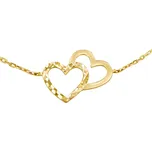 Zlatý náhrdelník dvojité srdce Dominique ze žlutého zlata ručně broušený PRGARI0099NGY