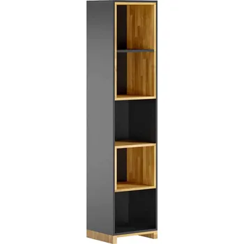 Knihovna Úzký regál na pořadače nebo knihy - Černá