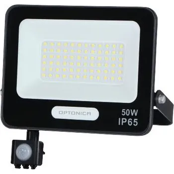 Optonica LED SMD FLOODLIGHT černé 50W 90lm/W AC180-265V 120° IP65 4000K + SENSOR - 15cm CABLE