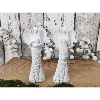 Anděl Flo bílý 10 cm, mix, sada 12ks