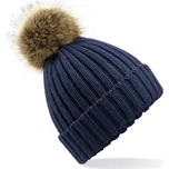 BEECHFIELD B 412 / Pletená čepice s bambulí - navy Univerzální