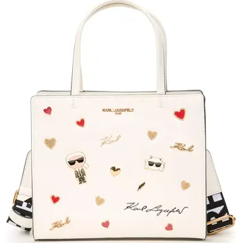 Kabelka KARL LAGERFELD PARIS dámská kabelka MAYBELLE bílá s detaily