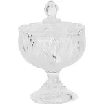 Skleněná úložná dóza na noze na curovinky - Ø 10*15 cm 213217390