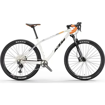 Jízdní kolo KTM X-MYROON PRO 2026 – karbonový monster gravel 1x12 Barva: Bílá, Velikost: L 29"|Monster gravel s karbonovým rámem a odpruženou vidlicí Rock Shox Judy Silver| Shimano GRX 1x12| pedály nejsou součástí
