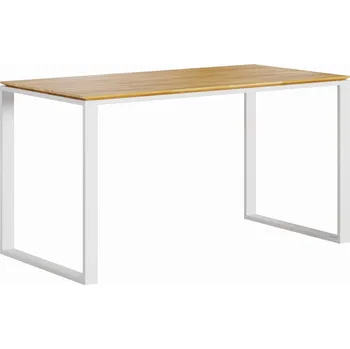 Psací stůl Bílý psací stůl s úzkou dřevěnou deskou a podřezáním 160x70 - Bílá , ANO , 200x70 cm