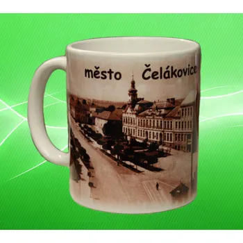hrnek s městem Čelákovice 550 ml (hrneček s Městem hradem nebo zámkem)