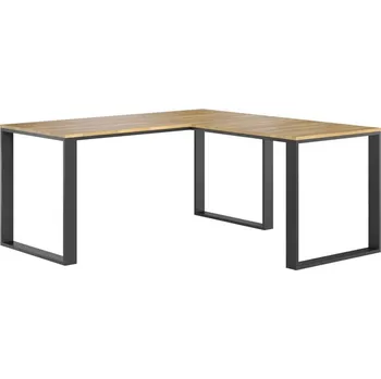 Psací stůl Bílý rohový psací stůl s tenkou deskou - Černá , Práva