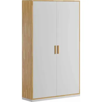 Šatní skříň Kartotéka ze dřeva, desek a kovu. Šířka 90 cm - Bílá