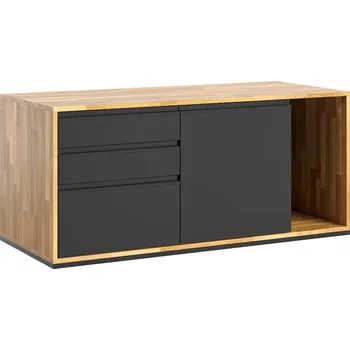 Zásuvkový kontejner Kancelářská skříňka pod stolem, podstavec se zásuvkami - Černá , Vlevo (podstavec)