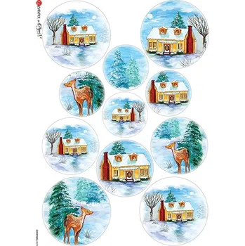 Umělecký papír Rýžový papír na decoupage - A4- Vánoční vzory CH0070