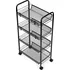 regál Modern Home Kovový regál s kolečky 4 police 44 x 26 x 83,5 cm, černý