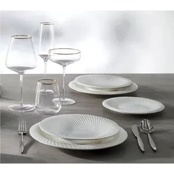 Jídelní set Jídelní 18-ti dílná sada talířů Option BRANDANI (barva- porcelán,slonová kost)