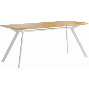 Psací stůl Bílý psací stůl "Simple Active" s dřevěnou deskou 180x80cm - Bílá , NE , 200x80 cm