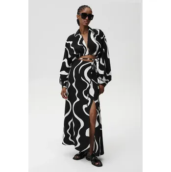 Dámská sukně Sukně s příměsí lnu Undress Code Athena Skirt 904 černá 99X, vel. M