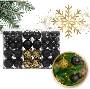 Vánoční ozdoba Flamenco Mystique Sada vánočních ozdob 100 ks v balení, černo-zlaté BSN65
