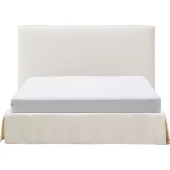 Postel Kave Home Bílá dvoulůžková postel Jaira s čelem 160 x 200 cm