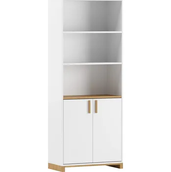 Knihovna Bílá polootevřená kartotéka s policemi - Bílá