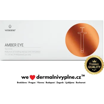 Péče o oční okolí Venome Succinate AMBER EYE 1x2,5ml - Stimulace a vyhlazení pokožky kolem očí, L+H HA, Kyselina Jantarová, Rosveratrol, Glycin, Prolin