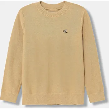 Dívčí svetr Dětský bavlněný svetr Calvin Klein Jeans IB0IB02641.128.176.PPY2 béžová 08X, vel. 164