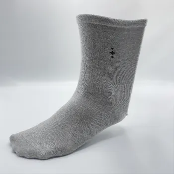 Pánské ponožky OLET - Rozšířené zdravotní bavlněné ponožky unisex - vhodné pro diabetiky - 35 cm Velikost: 43-46, Barva: šedá