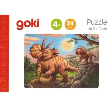 Puzzle GOKI Dřevěné puzzle Dinosauři: Triceratops (57390)