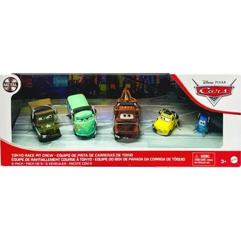 5pack Tokyo Race Pit Crew - Mater + Sarge + Fillmore + Luigi + Guido - Cars (Auta)