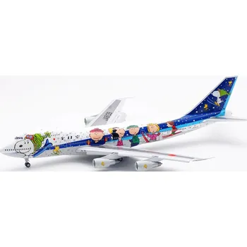 Plastikový model SQ Wings - Boeing B747-100SR, ANA All Nippon Airways "Snoopy", klapky dolů, Japonsko, 1/200